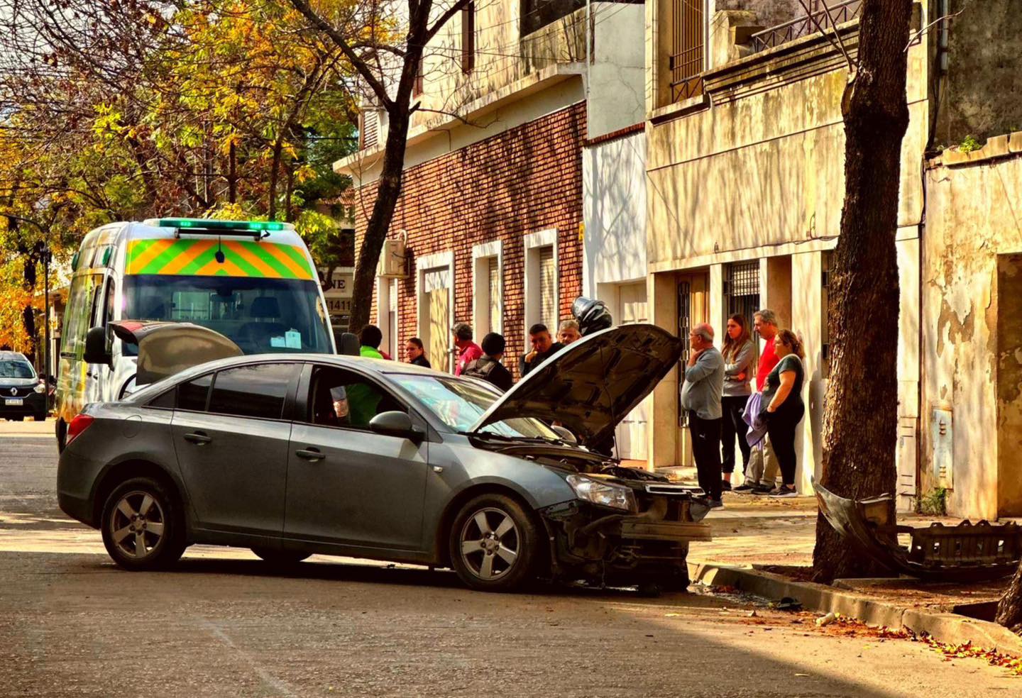 Un auto se estrelló contra  un árbol y una mujer  debió ser hospitalizada 
