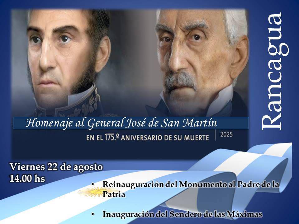 Rancagua: el viernes se  realizará un acto en  homenaje a San Martín