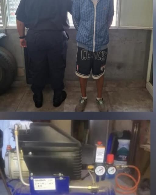 La Policía recuperó un compresor robado y aprehendió a un sujeto 