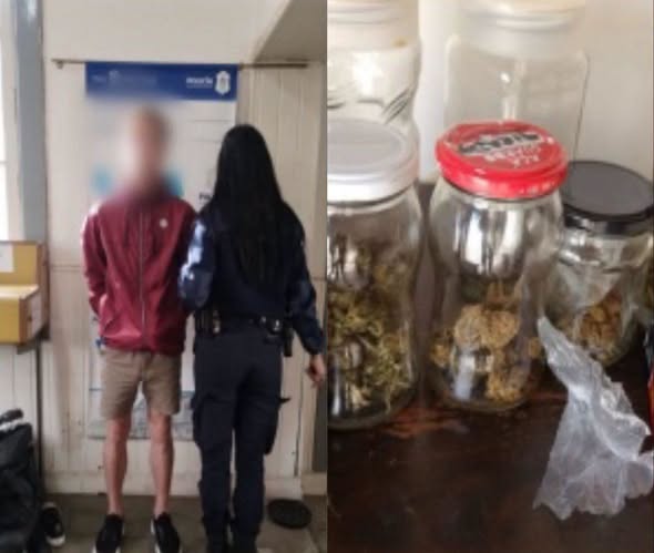 Golpeó a su pareja y terminó detenido: en la casa hallaron varios frascos con marihuana