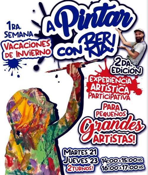 'A Pintar con Berna' vuelve en vacaciones de invierno con una experiencia artística para los más chicos